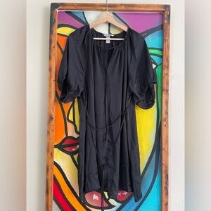 H&M Black Dress with Puff Sleeves